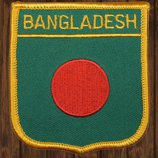 embroidered iron on sew on patch bangledesh shield