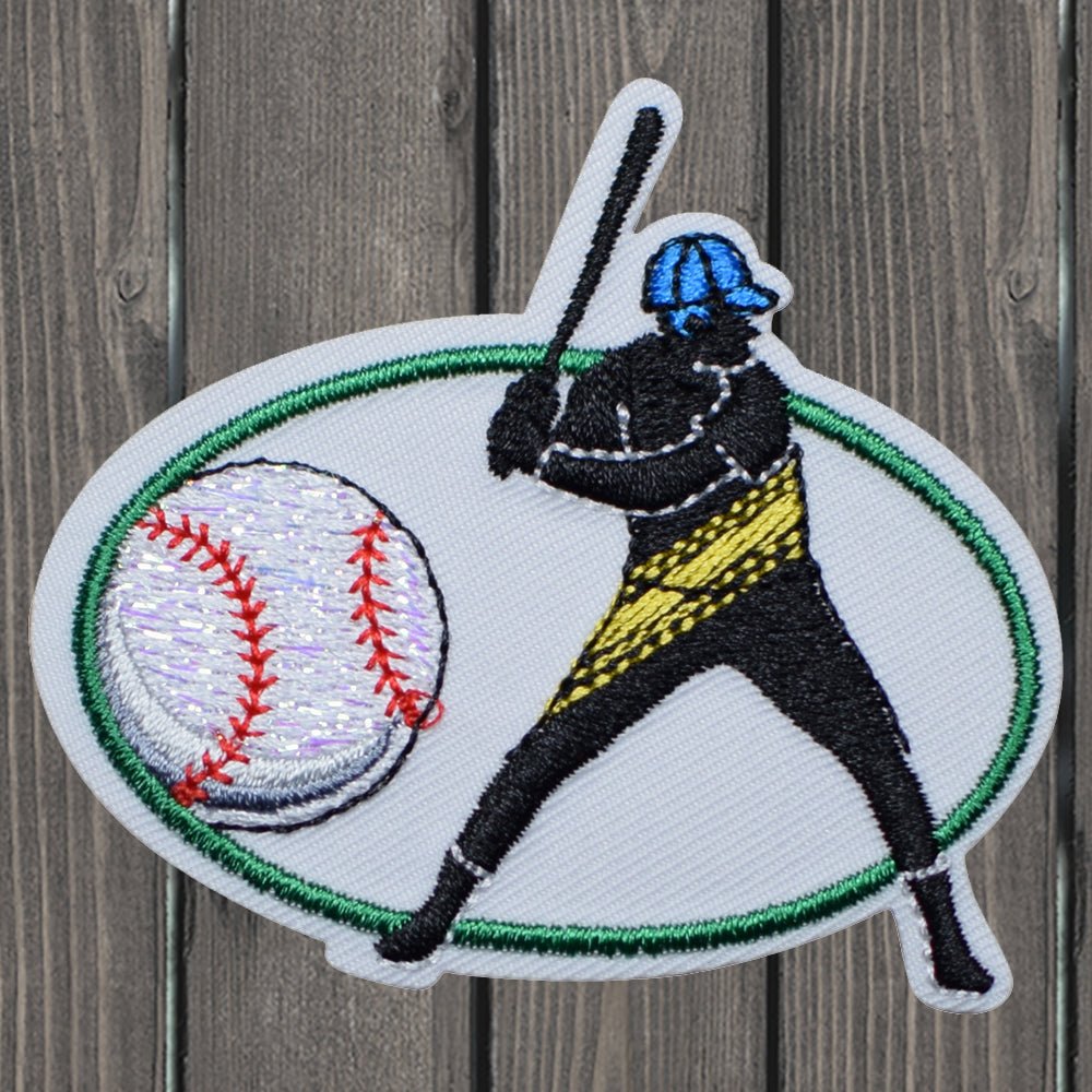 embroidered iron on sew on patch baseball player ball
