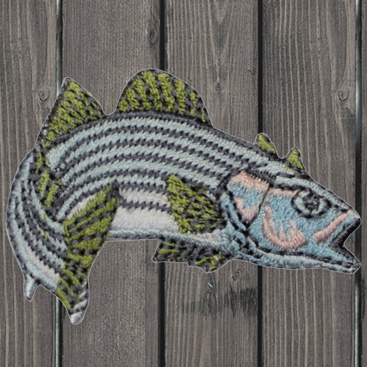 embroidered iron on sew on patch bass fish