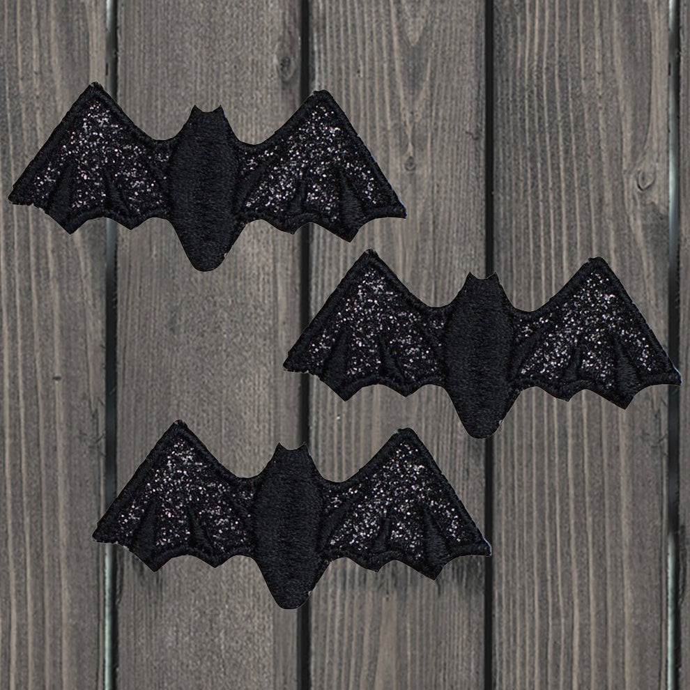 Black Bat Embroidered Patch — 3-Pack — Iron On | Paddy's Patches