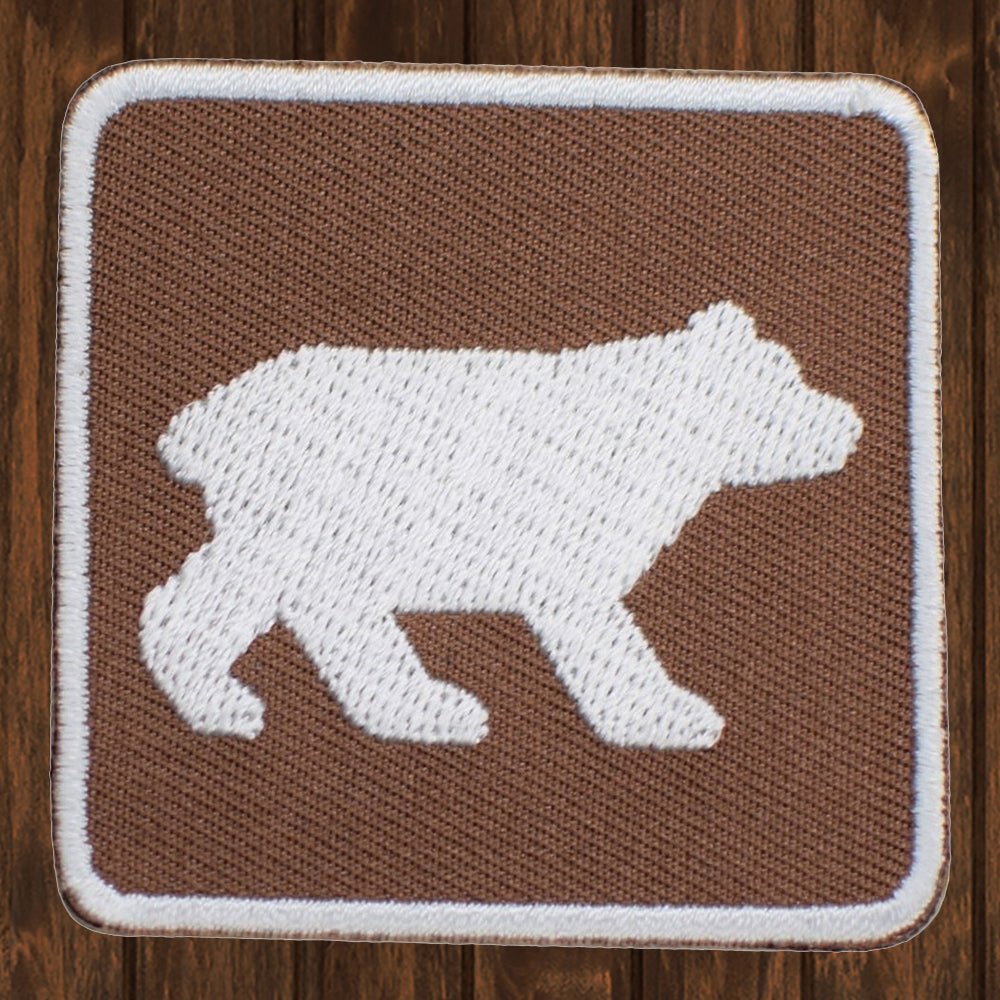 embroidered iron on sew on patch bear watch sign