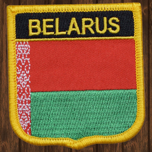 embroidered iron on sew on patch belarus shield