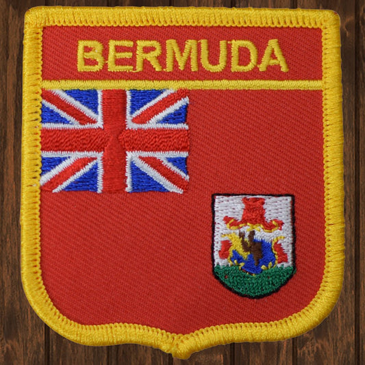 embroidered iron on sew on patch bermuda shield