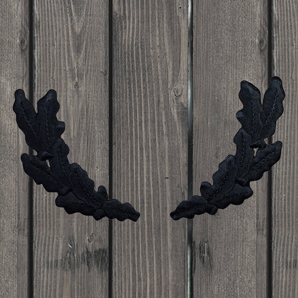 embroidered iron on sew on patch black wings