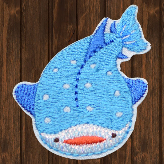embroidered iron on sew on patch blue whale