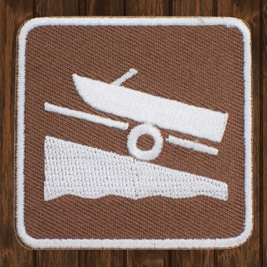 embroidered iron on sew on patch boat launch