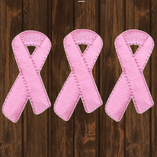 embroidered iron on sew on patch breast cancer ribbon large