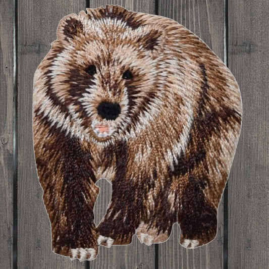 embroidered iron on sew on patch brown bear
