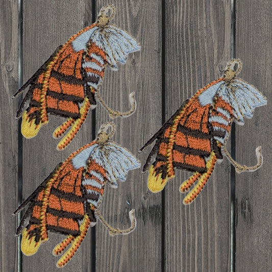 embroidered iron on sew on patch brown fly