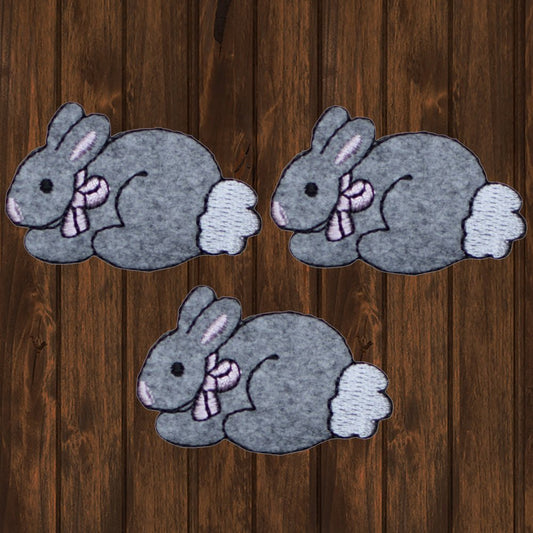 embroidered iron on sew on patch bunny