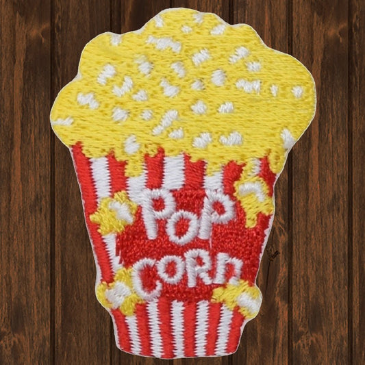 embroidered iron on sew on patch buttered movie popcorn