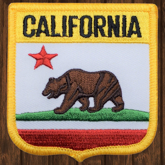 embroidered iron on sew on patch california bear shield