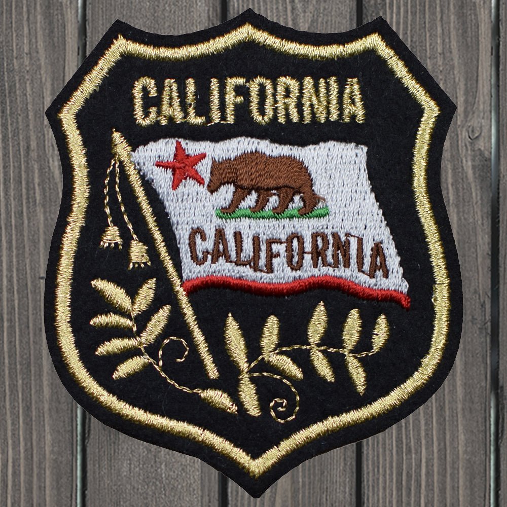 embroidered iron on sew on patch california black seal bear