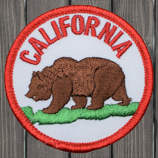 embroidered iron on sew on patch california red bear