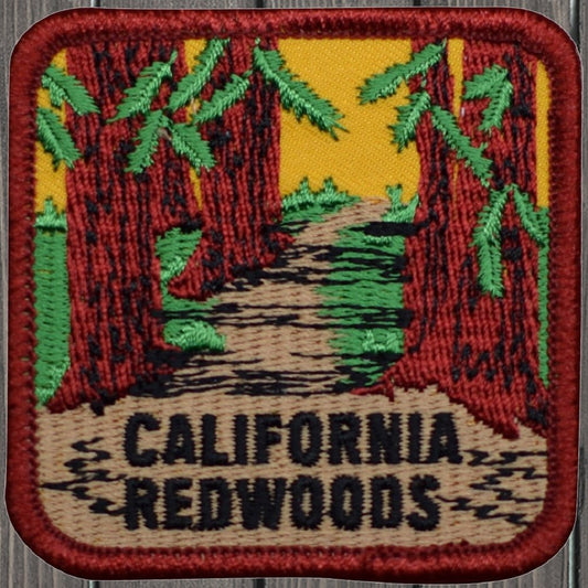 embroidered iron on sew on patch california redwoods
