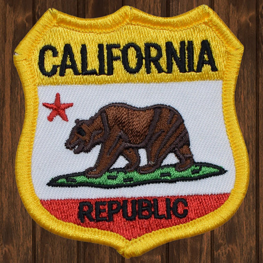 embroidered iron on sew on patch california shield