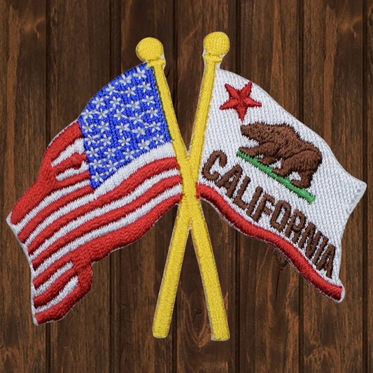embroidered iron on sew on patch california x usa
