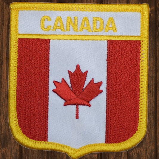 embroidered iron on sew on patch canada shield