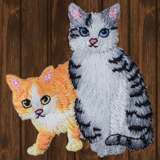 embroidered iron on sew on patch cat kitten