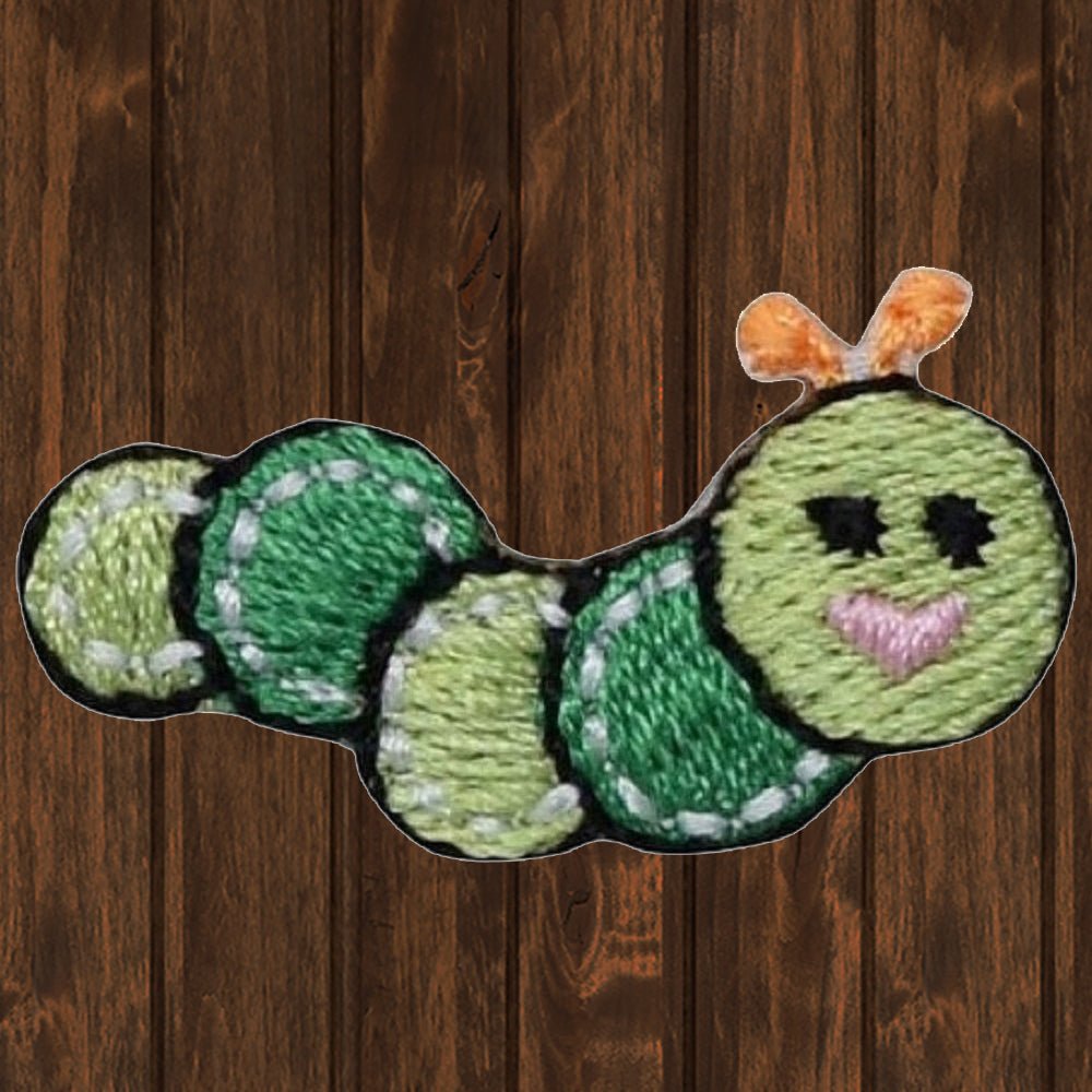 embroidered iron on sew on patch caterpillar