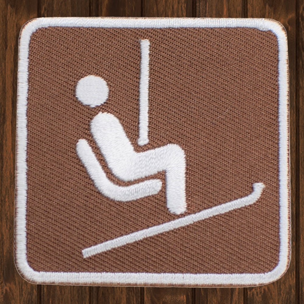 embroidered iron on sew on patch chair lift ski lift
