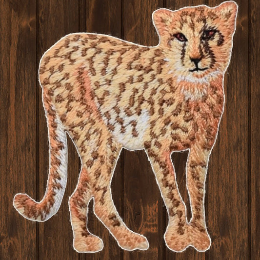 embroidered iron on sew on patch cheetah