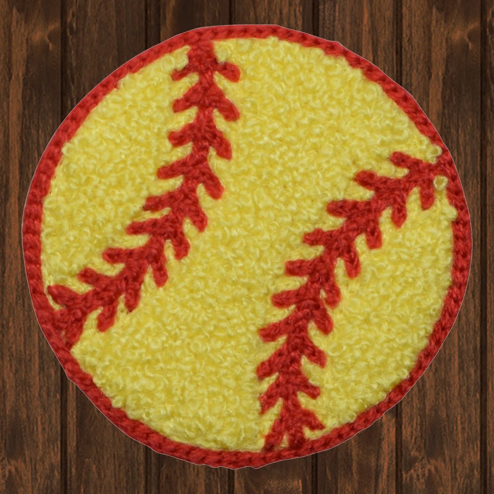 embroidered iron on sew on patch chenille softball
