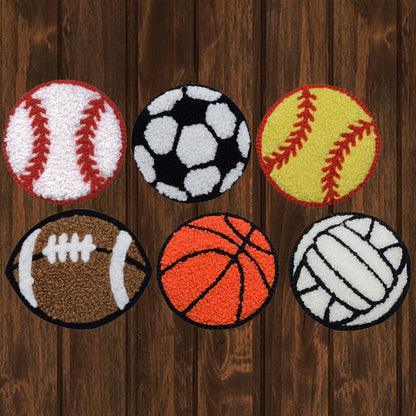 embroidered iron on sew on patch chenille sports balls