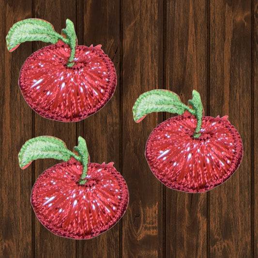 embroidered iron on sew on patch cherries 3 pack