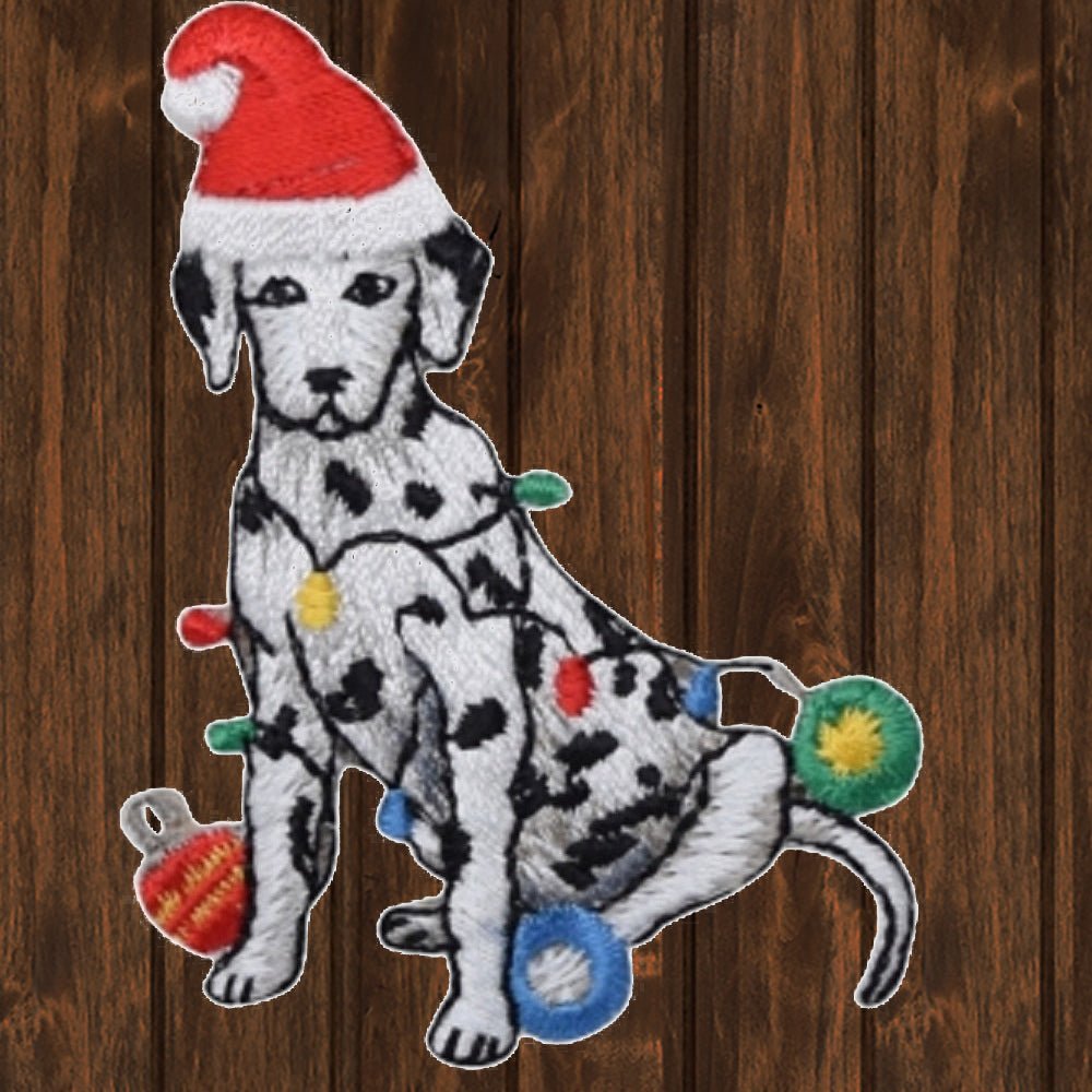 embroidered iron on sew on patch christmas dalmatian