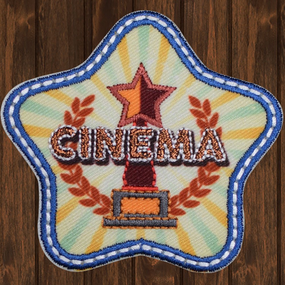 embroidered iron on sew on patch cinema