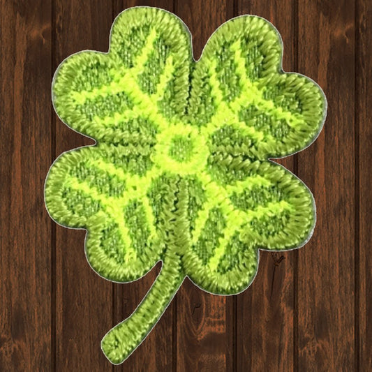 embroidered iron on sew on patch clover green