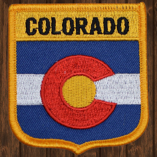 embroidered iron on sew on patch colorado shield