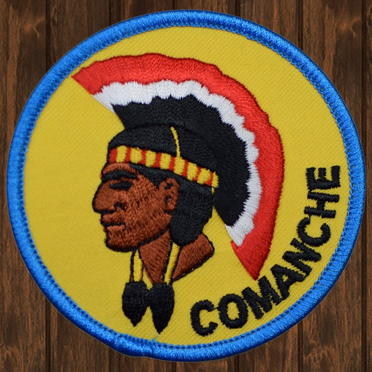 embroidered iron on sew on patch comanche indian native american