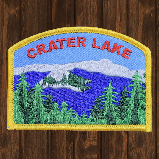 embroidered iron on sew on patch crater lake