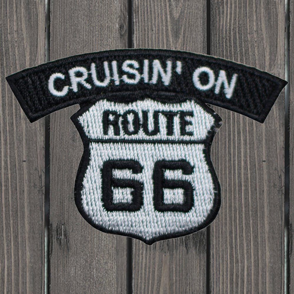 embroidered iron on sew on patch cruisin on 66