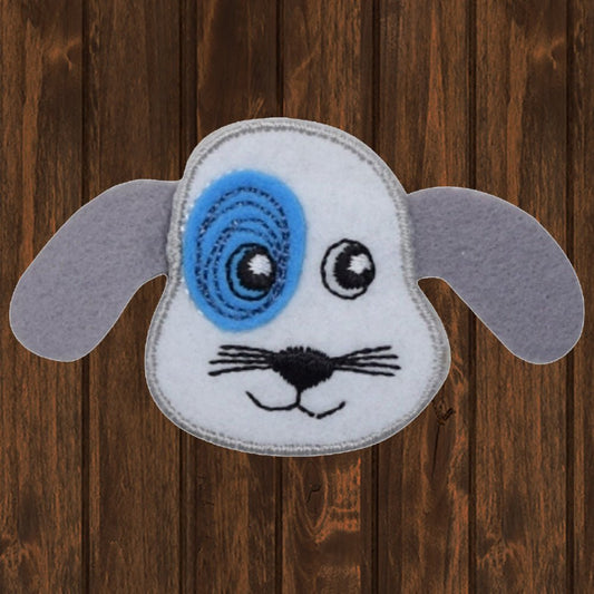 embroidered iron on sew on patch dog blue eye patch childrens