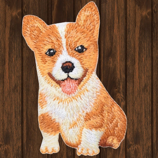 embroidered iron on sew on patch dog corgi