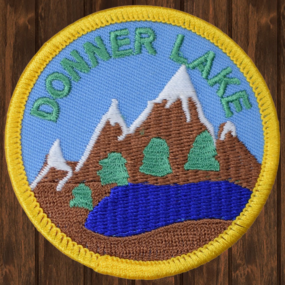 embroidered iron on sew on patch donner lake