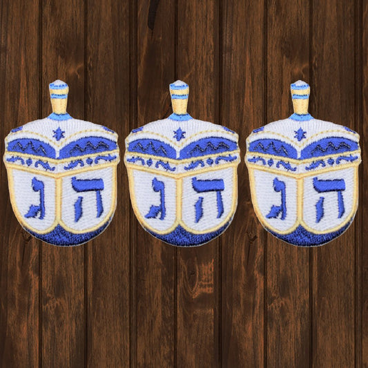 embroidered iron on sew on patch dreidel