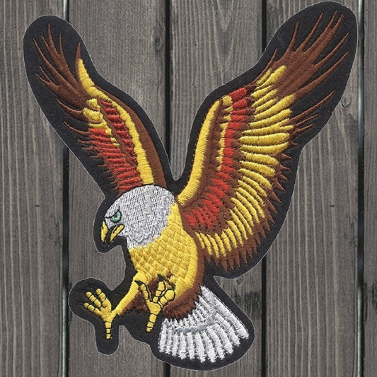 embroidered iron on sew on patch eagle left