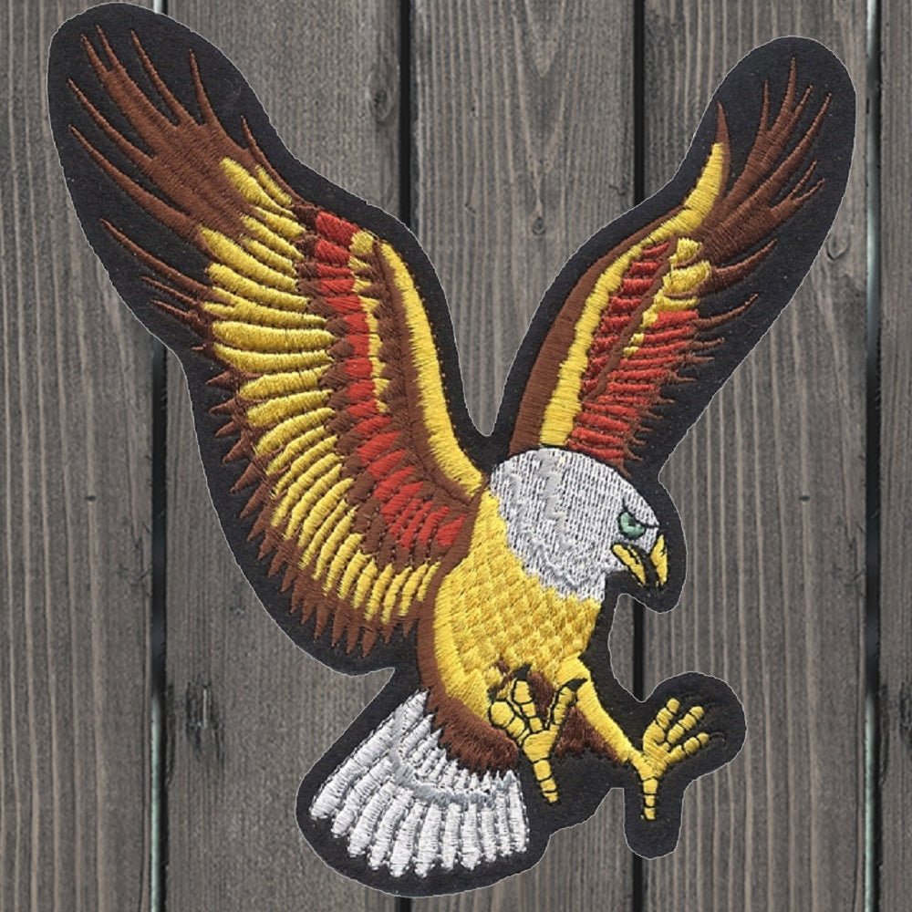 embroidered iron on sew on patch eagle right