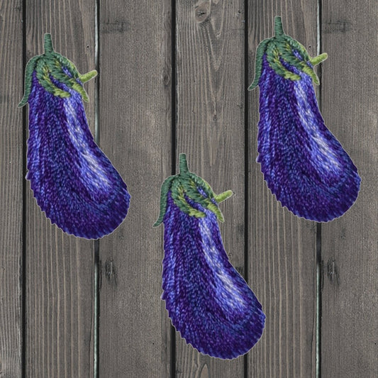 embroidered iron on sew on patch eggplant produce garden
