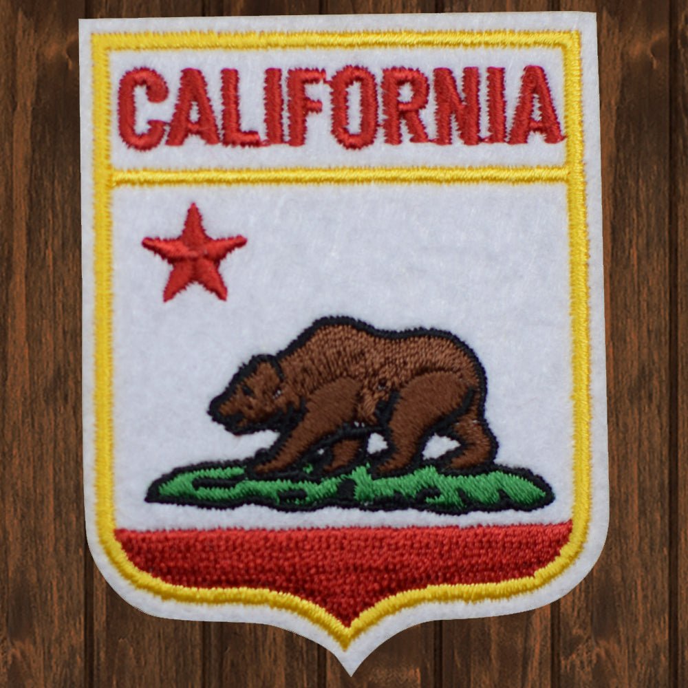 embroidered iron on sew on patch felt california bear