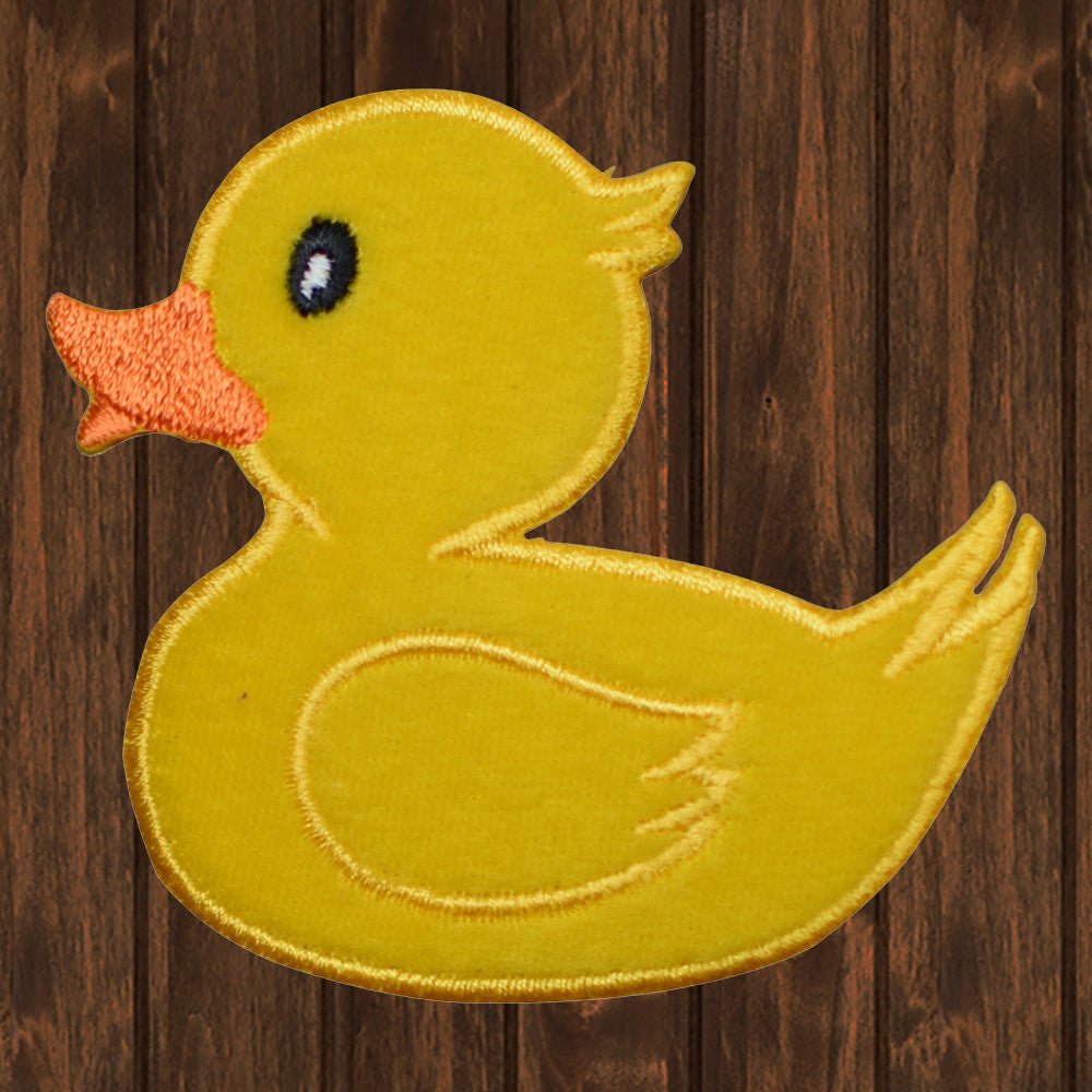 embroidered iron on sew on patch felt duck duckie left 2