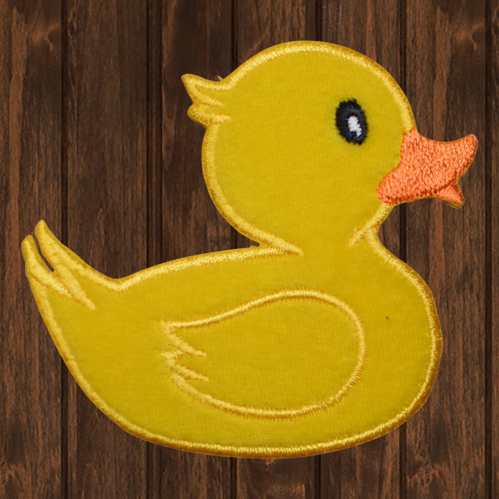 embroidered iron on sew on patch felt duck duckie right