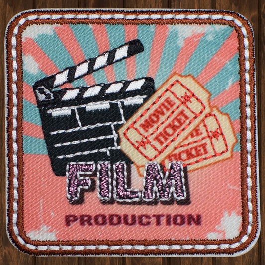 embroidered iron on sew on patch film production clapper tickets