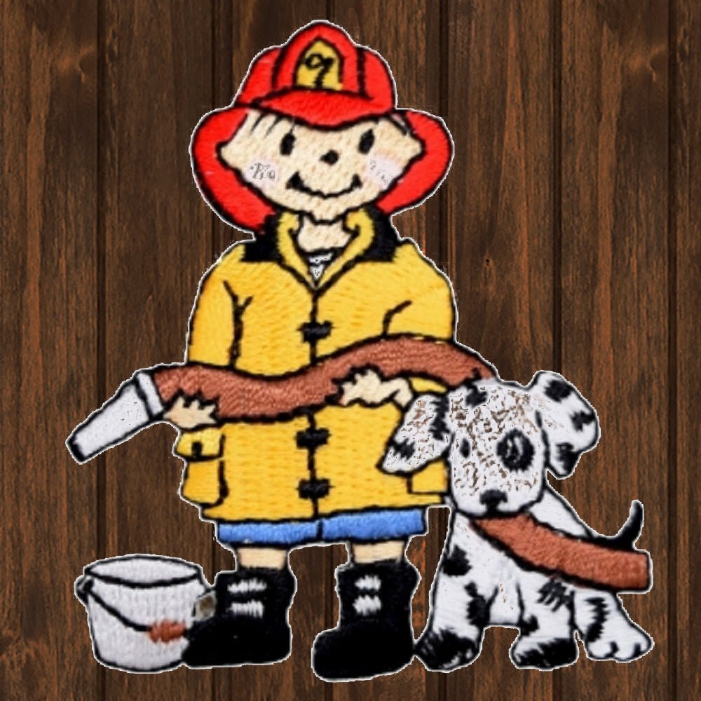 embroidered iron on sew on patch fireman dalmation