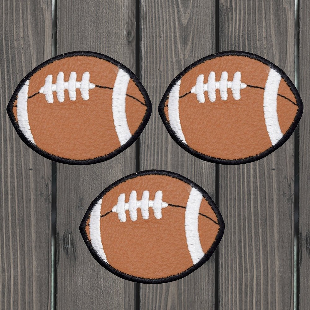 embroidered iron on sew on patch football 3 pack