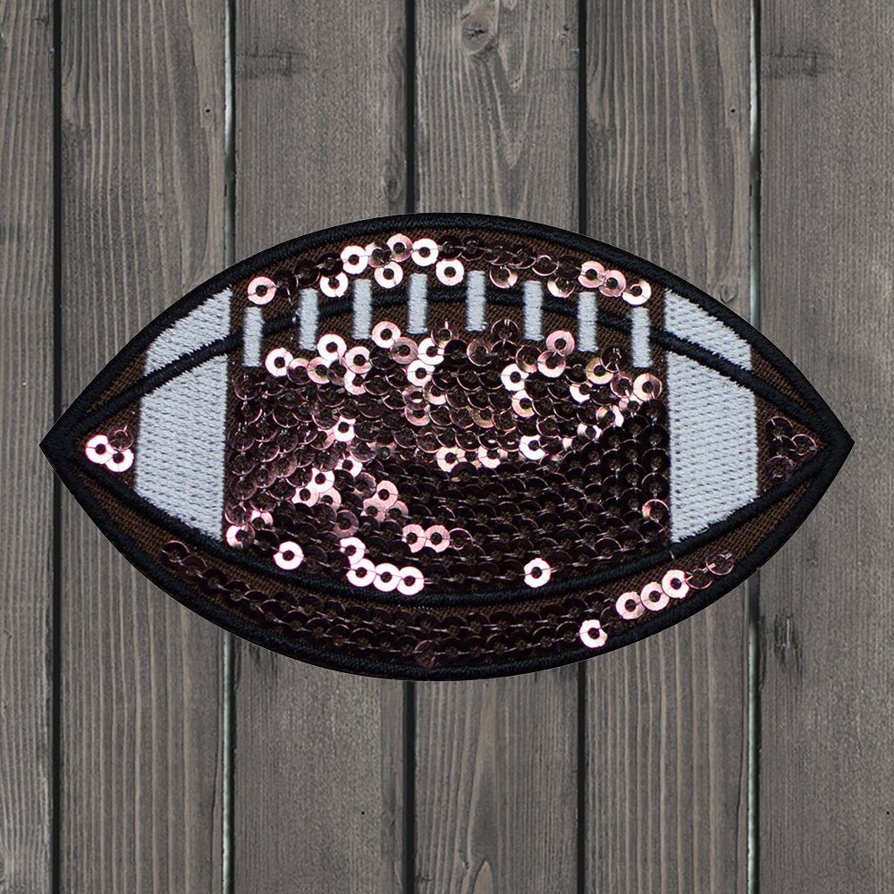 embroidered iron on sew on patch football sequin